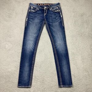 Rock Revival Y2K Style Elaina Low Rise Skinny Jeans Size 27 Embellished